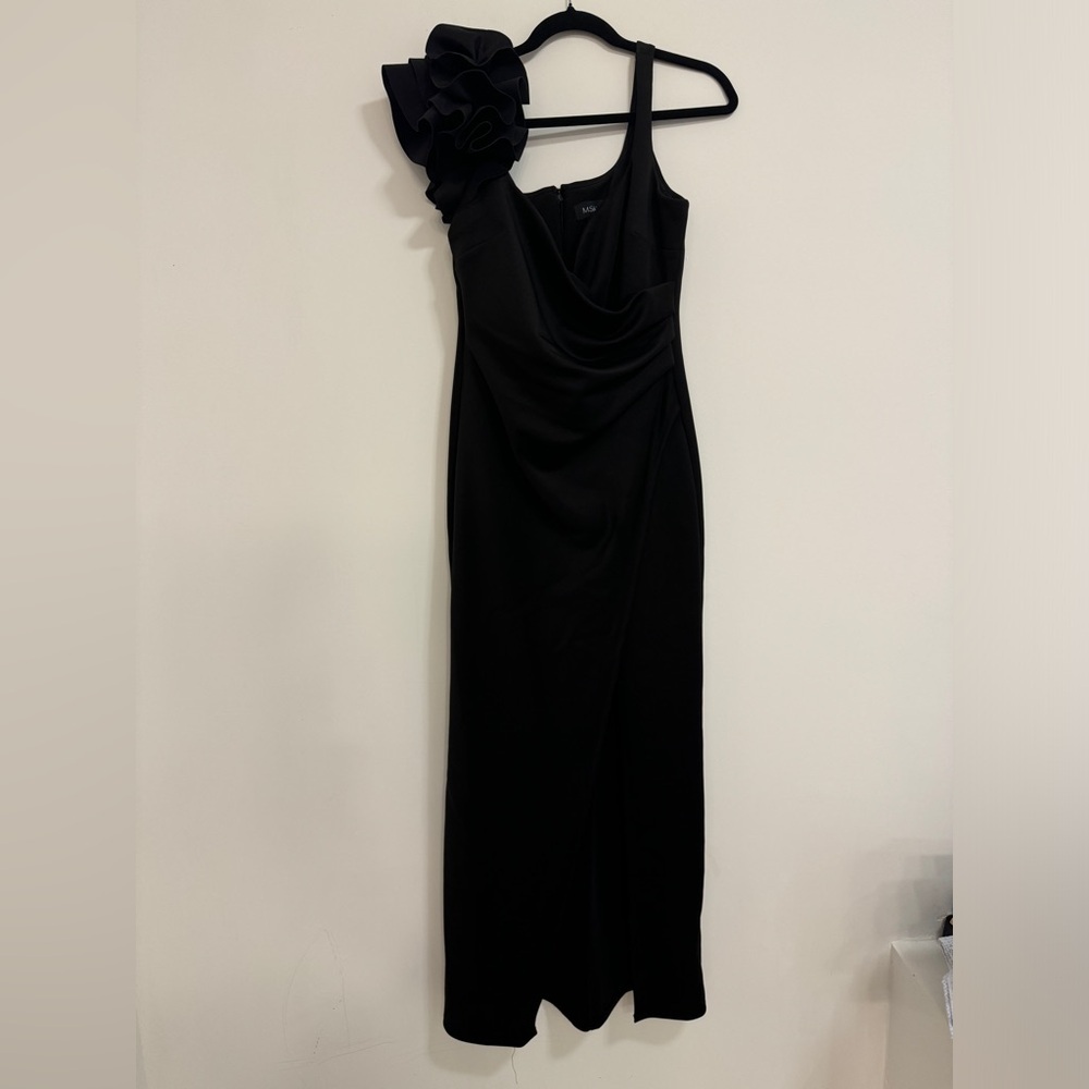 MSK Black One Shoulder Gown